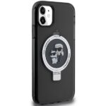 Karl Lagerfeld KLHMN61HMRSKCK iPhone 11/ Xr 6.1" black hardcase Ring Stand Karl&Choupettte Ma - imagine 4