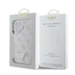 Guess GUHCP16SP4TDPP iPhone 16 6.1" pink hardcase Leather 4G Triangle Strass MagSafe - imagine 8