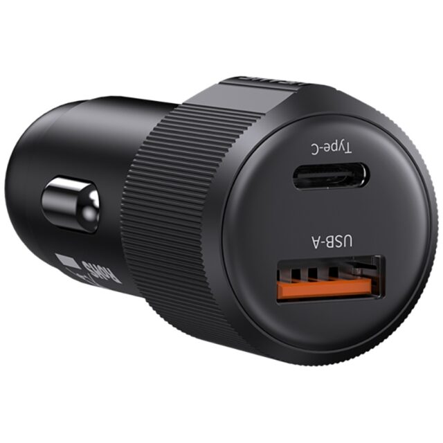 Car Charger USAMS YT Series CC283 60W 1xUSB-A 1xUSB-C black - imagine 3