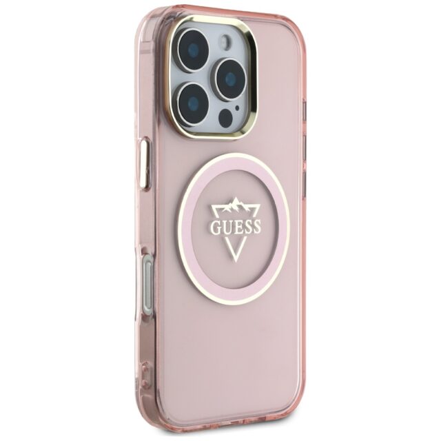 Case Guess IML Metal Mountain Logo MagSafe for iPhone 16 Pro Max pink - imagine 4