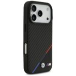 Case BMW M Carbon Tricolor Line MagSafe for iPhone 17 Pro black - imagine 4