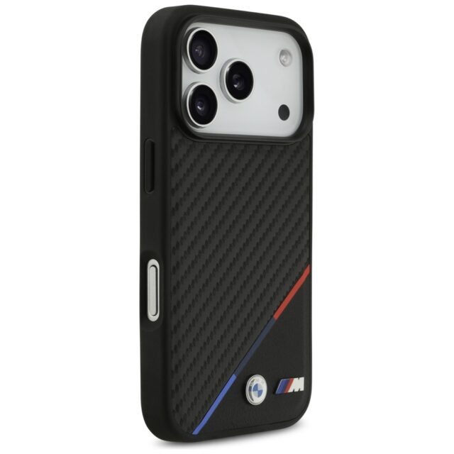 Case BMW M Carbon Tricolor Line MagSafe for iPhone 17 Pro black - imagine 4