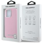 Case Karl Lagerfeld Saffiano Full Wrapped Elongated Metal Logo MagSafe for iPhone 16 Pro pink - imagine 8