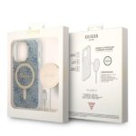 Guess Set GUBPP14LH4EACSB Case+ Charger iPhone 14 Pro 6,1" blue hard case 4G Print MagSa - imagine 9