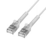 Extralink LAN Patch Cord Cat.6 U/FTP 2m 1Gbps White Copper Network Cable Twisted Pair, Bent End - imagine 2