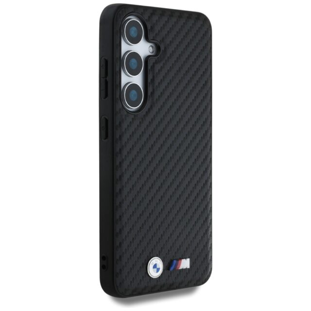 Case BMW Leather Carbon MagSafe for Samsung Galaxy S25+ black - imagine 4