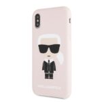 Karl Lagerfeld KLHCPXSLFKPI iPhone X/Xs hardcase light pink Silicone Iconic - imagine 2
