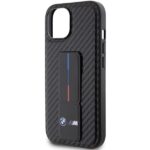 Case BMW BMHCP15SGSPCCK iPhone 15 / 14 / 13 6.1" black hardcase Grip Stand Smooth & Carbon - imagine 6