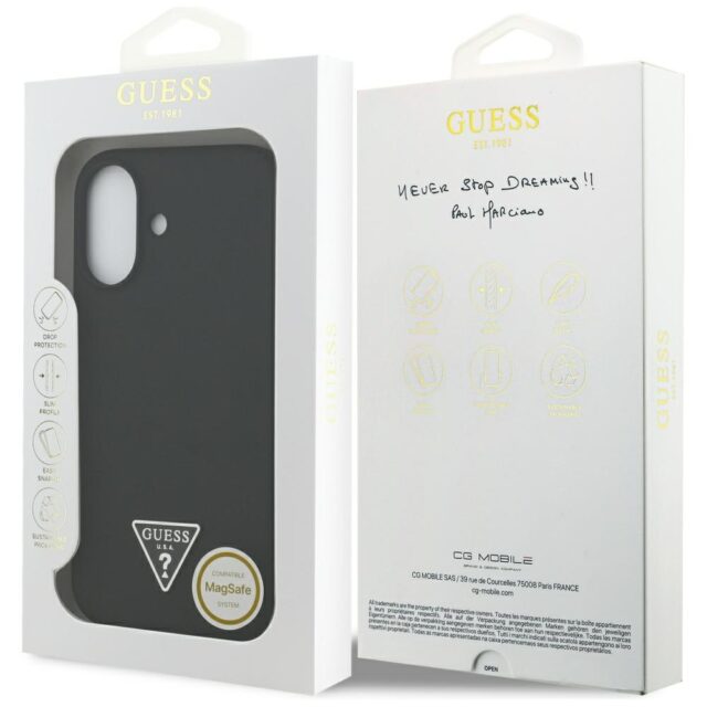 Case Guess Silicone Triangle Logo MagSafe for iPhone 17 black - imagine 8