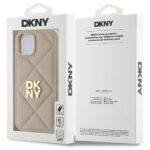 DKNY DKHCP15SPQDSLE iPhone 15 6.1" beige Quilted Stack Logo - imagine 8