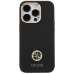 Guess GUHCP15XM4DGPK iPhone 15 Pro Max 6.7" black hardcase Silicone Logo Strass 4G - imagine 3