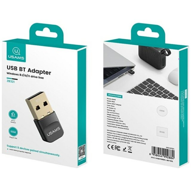 Adapter USB Bluetooth USAMS ZB321 5.1    czarny - imagine 6