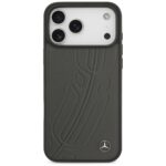 Case Mercedes Leather Large Laurel Leave MagSafe for iPhone 17 Pro Max antracyt - imagine 3