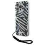 Karl Lagerfeld KLHCP16LHZBPKCCK iPhone 16 Pro 6.3" black hardcase IML Zebra Pattern & Cord