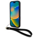 DKNY DKHCP16LPBSWSK iPhone 16 Pro 6.3" black hardcase Wrist Strap Stock Logo - imagine 4