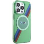 BMW BMHMP15LHDTN iPhone 15 Pro 6.1" green hardcase M Tricolor Stripes MagSafe - imagine 4