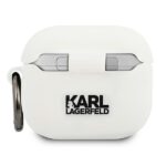 Karl Lagerfeld KLACA3SILCHWH AirPods 3 cover white Silicone Choupette - imagine 2