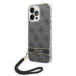 Guess GUOHCP14XH4STK iPhone 14 Pro Max 6,7" black hardcase 4G Print Strap