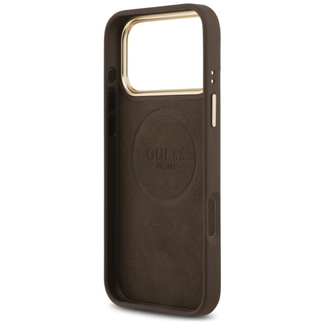 Guess 4G Logo Plate MagSafe Case for iPhone 17 Pro Max Brown - imagine 7