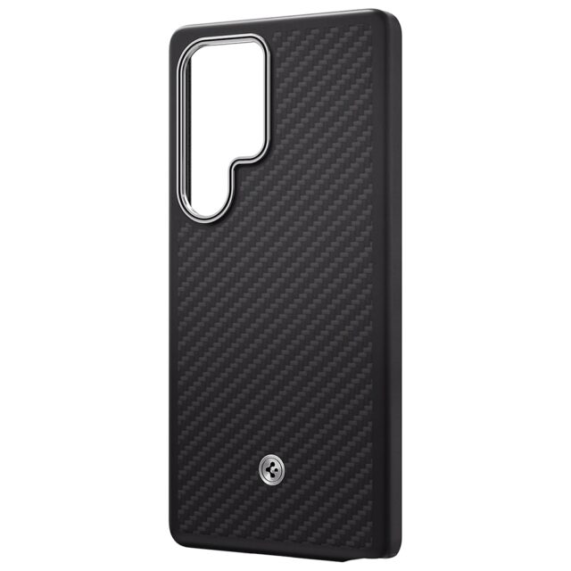 Case Samsung Spigen Enzo Aramid Magnet for Galaxy S25 Ultra black-silver - imagine 3