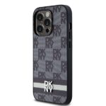 DKNY DKHCP14LPCPTSSK iPhone 14 Pro 6.1 inch black hardcase Leather Checkered Mono Pattern & Printed - imagine 2