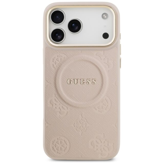 Case Guess Peony Hot Stamp MagSafe for iPhone 17 Pro Max pink - imagine 3