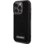 Karl Lagerfeld KLHCP15XHDSPLK iPhone 15 Pro Max 6.7" black hardcase Rhinestone Logo Metal Plat - imagine 2