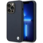 BMW BMHMP14LSILNA iPhone 14 Pro 6.1" navy Silicone Metal Logo MagSafe Case