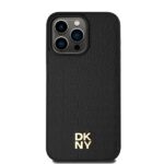 DKNY DKHMP15XPSHRPSK iPhone 15 Pro Max 6.7 inch black hardcase Leather Monogram Pattern Metal Logo M - imagine 3