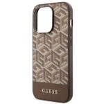 Guess GUHMP14LHGCFSEW iPhone 14 Pro 6.1" brown hard case GCube Stripes MagSafe - imagine 6