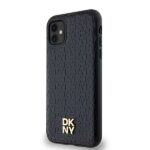 DKNY DKHMN61PSHRPSK iPhone 11 / Xr 6.1 inch black hardcase Leather Monogram Pattern Metal Logo MagSa - imagine 2