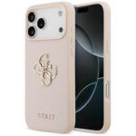 Guess Grained Big 4G & Classic Logo Case for iPhone 17 Pro Max Pink