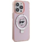 Karl Lagerfeld KLHMP15XHMRSCHP iPhone 15 Pro Max 6.7" pink hardcase Ring Stand Choupette Head - imagine 4