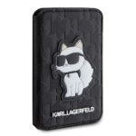 Karl Lagerfeld KLWMSPSAKHCK Wallet CardSlot Stand Saffiano Monogram Choupette MagSafe black - imagine 4