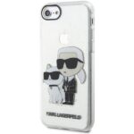Karl Lagerfeld KLHCI8HNKCTGT iPhone 7/8/SE 2020 / SE 2022 transparent hardcase Gliter Karl&Choupette - imagine 2
