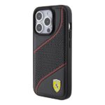 Ferrari FEHCP15LPWAK iPhone 15 Pro 6.1" black hardcase Perforated Waves Metal Logo - imagine 2
