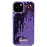 Guess GUHCP15SPSFDGSU iPhone 15 / 14 / 13 6.1" purple hardcase Sequin Script Metal - imagine 3