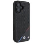 BMW BMHMP16S23PUPDK iPhone 16 6.1" black hardcase M Perforated Tricolor Line MagSafe - imagine 4