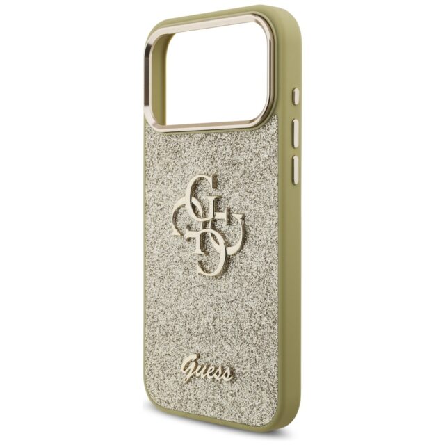 Guess Fixed Glitter Big 4G Metal Frame case for iPhone 17 Pro Max gold - imagine 6