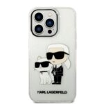 Karl Lagerfeld KLHCP14XHNKCTGT iPhone 14 Pro Max 6,7" transparent hardcase Glitter Karl&Choupette - imagine 3