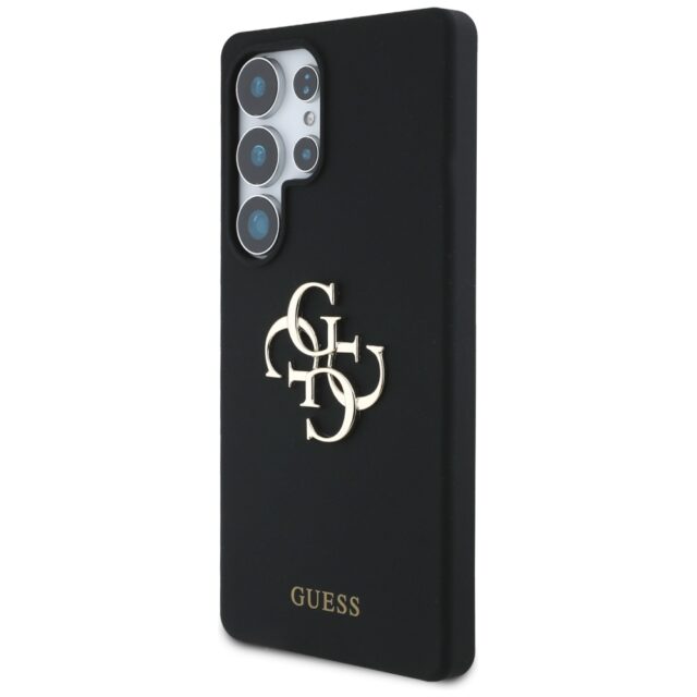 Case Guess Silicone Big 4G Logo Bottom Script Samsung Galaxy S25 Ultra black - imagine 2