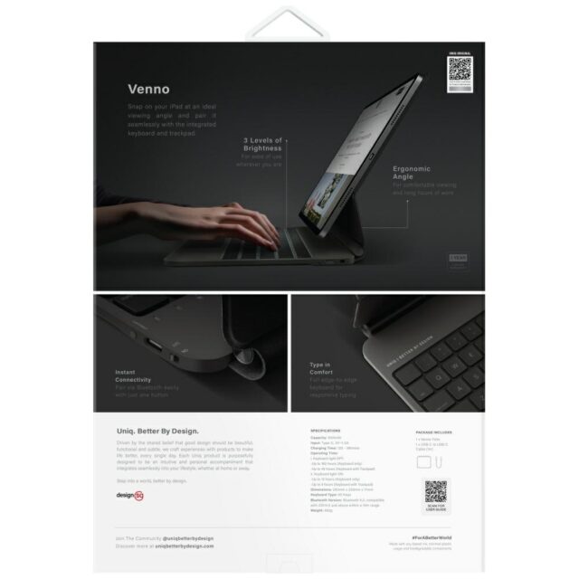 Case UNIQ Venno Pro Magnetic Smart with keyboard for iPad Pro 13" M4 (2024) bl - imagine 8