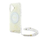 Guess GUHMP16MHCPOFPH iPhone 16 Plus 6.7" white hardcase IML Flowers Allover Electro With Pearl - imagine 5