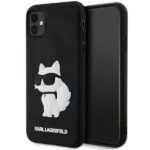 Karl Lagerfeld KLHCN613DRKHNK iPhone 11/ Xr 6.1" black hardcase Rubber Choupette 3D
