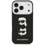 Karl Lagerfeld FW Grained Karl & Choupette Heads Pins & Logo Case for iPhone 17 Pro Black - imagine 3