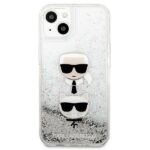 Karl Lagerfeld KLHCP13MKICGLS iPhone 13 /14/15 6,1" silver hardcase Liquid Glitter Karl&Choupette He - imagine 3