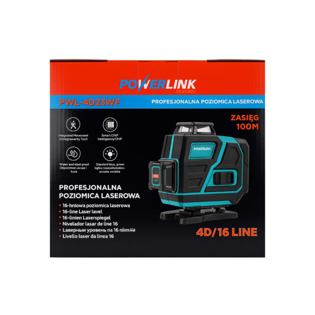 EXTRALINK POWERLINK POZIOMICA LASEROWA 4D/16LINE 100M PWL-4D23WF - imagine 7