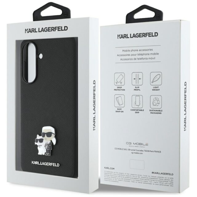Case Karl Lagerfeld Saffiano w/ K&C Metal Logo for Samsung Galaxy A36 black - imagine 7