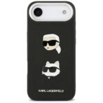 Karl Lagerfeld FW Grained Karl & Choupette Heads Pins & Logo Case for iPhone Air Black - imagine 3