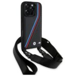 BMW BMHCP16L23PSVTK iPhone 16 Pro 6.3" black hardcase M Edition Carbon Tricolor Lines & Strap - imagine 3